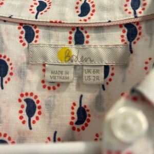 SIZE 2 BODEN TOP WOMENS